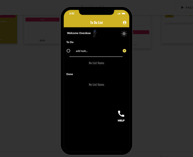 Dark Mode to do list app